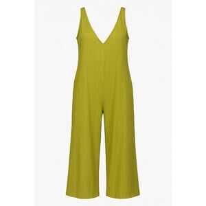 Calypso St. Barth Linen Blend Wide Leg Jumpsuit Lime Green M NWT